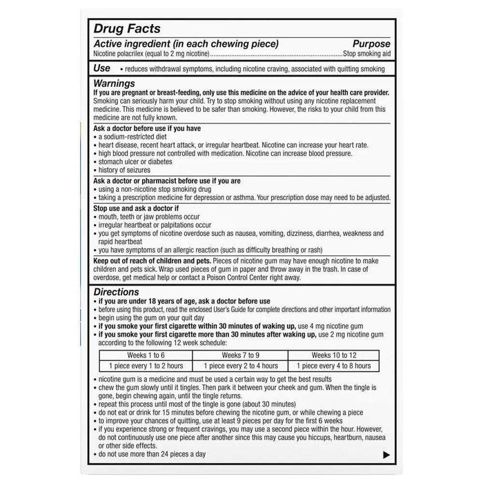 Nicorette Smoking Cessation Aid 2Mg Gum White Ice Mint - 100 Ct