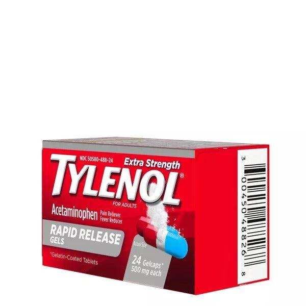 Tylenol Extra Strength Acetaminophen Rapid Release Gels - 24 Count - Elvoros