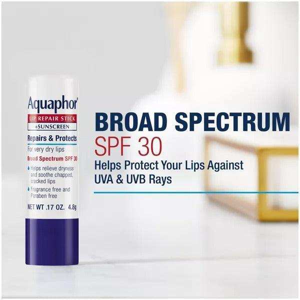 Aquaphor Lip Repair Stick + Sunscreen SPF 30 Lip Balm - 4.8 g - Elvoros