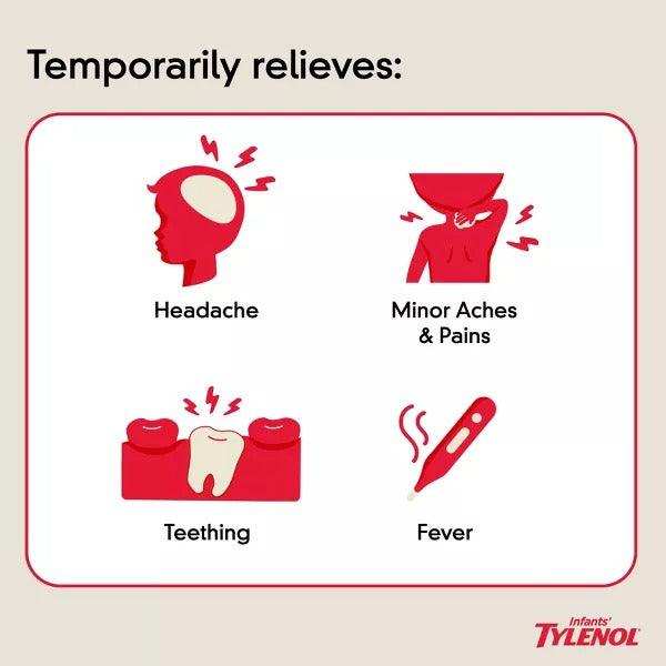 Tylenol Infants' Oral Suspension Pain & Fever Reliever Grape - 1fl oz - Elvoros