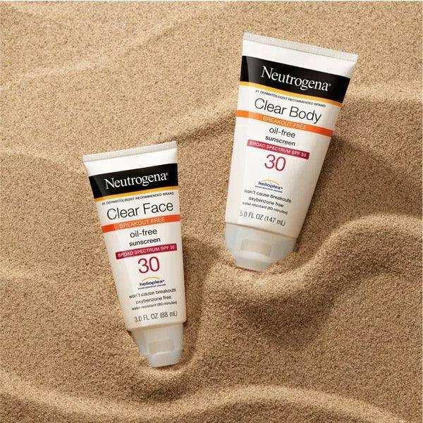 Neutrogena Clear Face Liquid Sunscreen Lotion SPF 30 - 3 fl oz - Elvoros