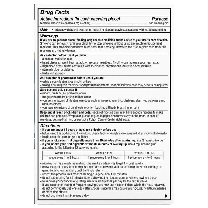 Nicorette Smoking Cessation Aid 4Mg Gum White Ice Mint - 100 Ct