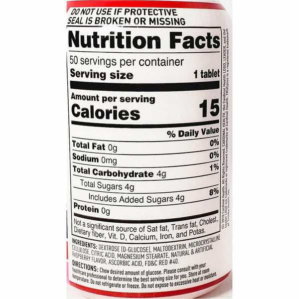 Leader Glucose Chewable Tablets Raspberry - 50 Ct