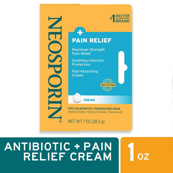 Neosporin +Pain Relief Max Strength First Aid Antibiotic Cream - 1 Oz - Elvoros