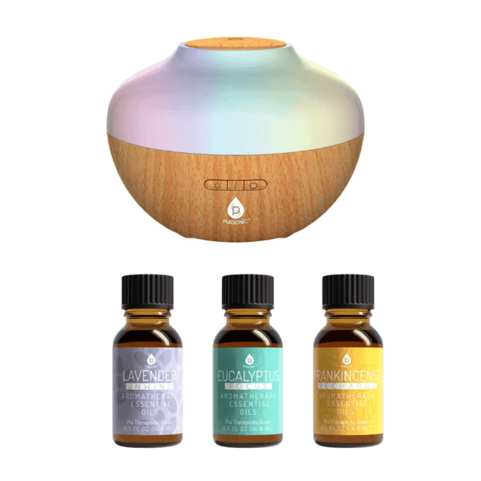 Pursonic Aromatherapy Diffuser: 300ml Top 3 Oils 2 Mist Settings 7 Lights
