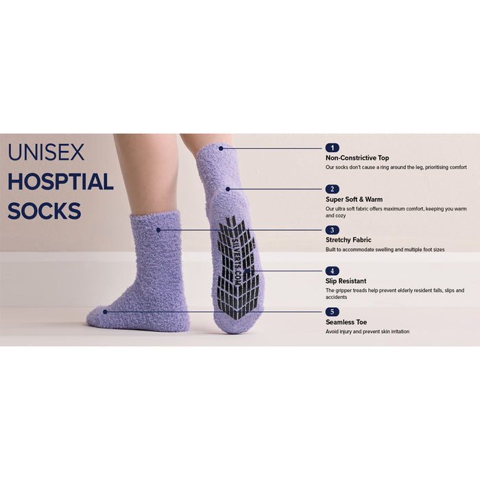 Silverts Men's and Women's Non Skid Hospital Socks