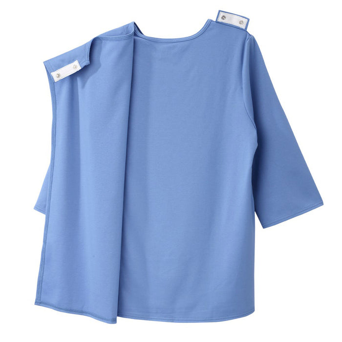 Silverts Women's Open Back 3/4 Length Sleeve Adaptive Shirt with Embroidery