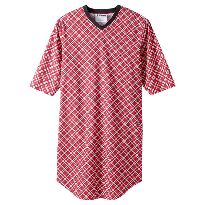 Silverts Men's Adaptive Poly-Cotton Open Back Hospital Gown