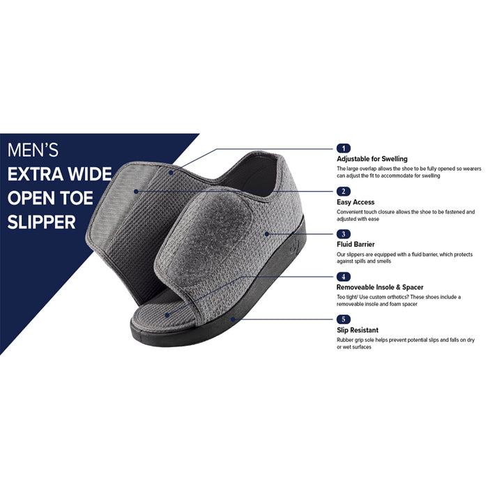 Silverts Men's Extra-Wide Diabetic Open Toe Shoes