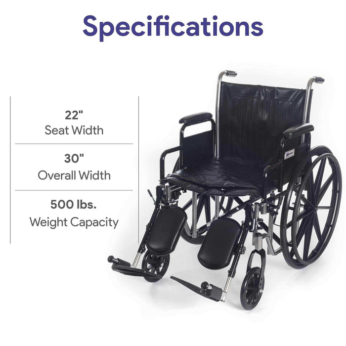 Medacure Wings Bariatric Wheelchair for Adults - 500 lb. Weight Capacity - Elvoros