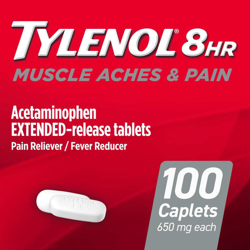 Tylenol 8 Hour Muscle Aches & Pain Acetaminophen Caplets - 100 Ct - Elvoros