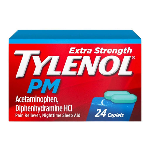 Tylenol PM Extra Strength Pain Reliever & Sleep Aid Caplets - 24 Ct - Elvoros
