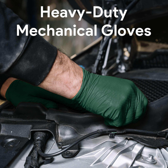 WeCare Diamond Textured 8 Mil Nitrile Gloves Green - Elvoros