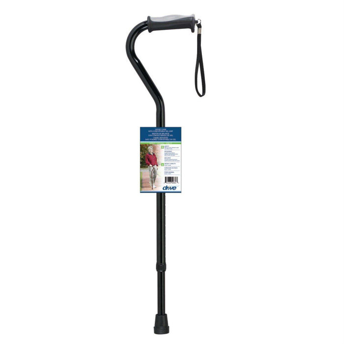 Drive Medical Adjustable Height Offset Handle Cane with Gel Hand Grip - Elvoros
