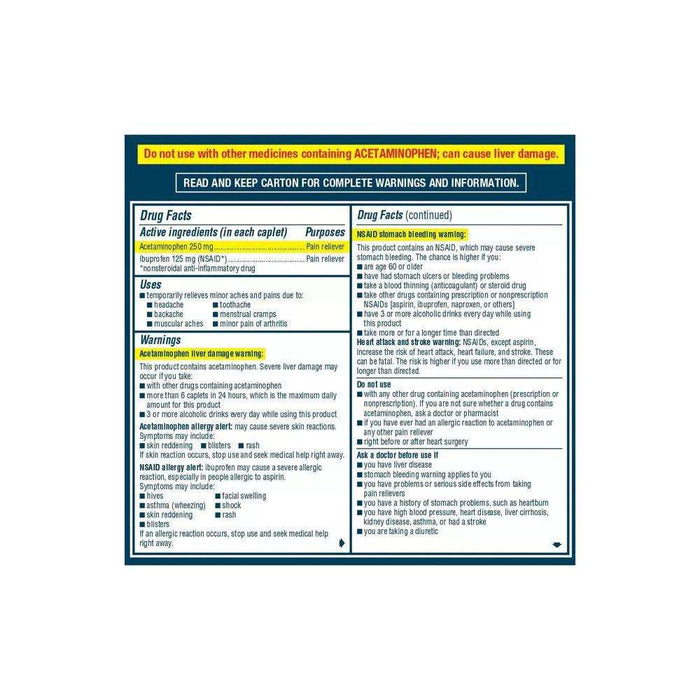 Advil Dual Action Coated Tablets, Acetaminophen + Ibuprofen - Elvoros