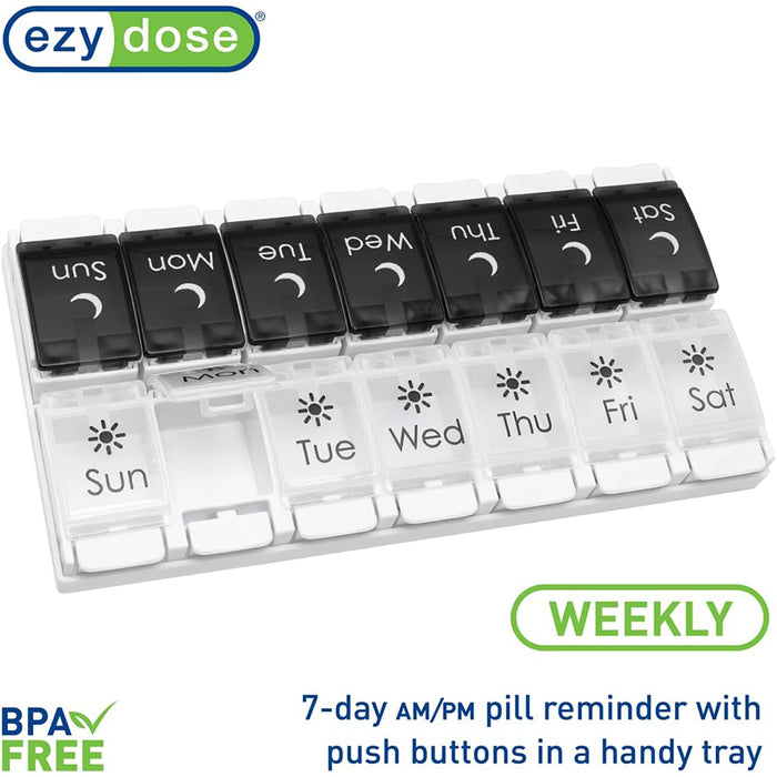 Ezy Dose AM/PM 7-Day Push Button Pill Organizer