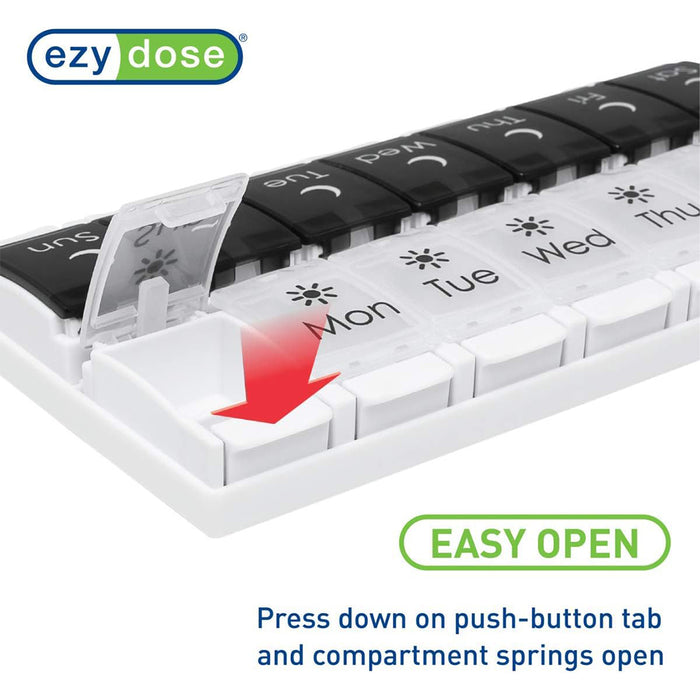 Ezy Dose AM/PM 7-Day Push Button Pill Organizer