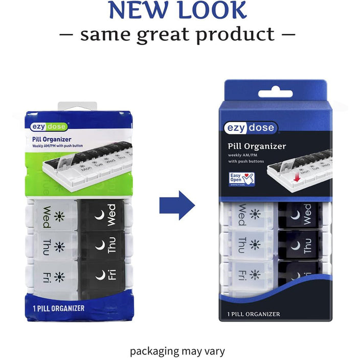 Ezy Dose AM/PM 7-Day Push Button Pill Organizer