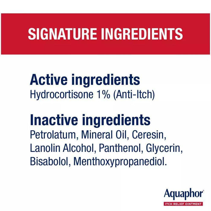 Aquaphor 1% Hydrocortisone Itch Relief Ointment Unscented - 2oz - Elvoros