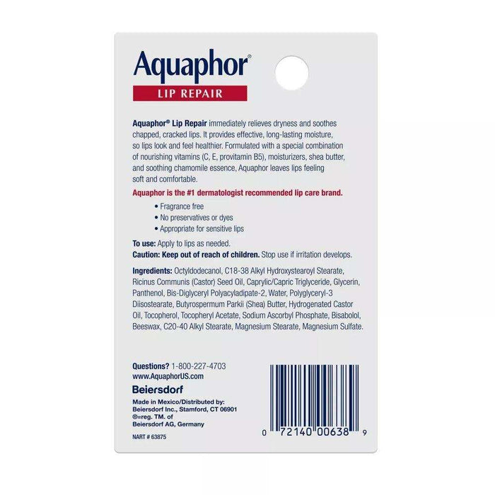 Aquaphor Immediate Relief Lip Repair Balm - Elvoros