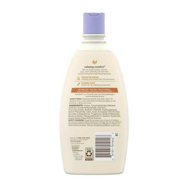 Aveeno Baby Calming Comfort Bath, Body & Hair Wash, Lavender and Vanilla Scent - 18oz - Elvoros