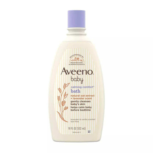 Aveeno Baby Calming Comfort Bath, Body & Hair Wash, Lavender and Vanilla Scent - 18oz - Elvoros