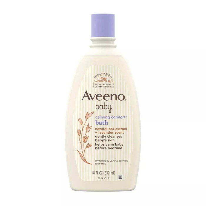 Aveeno Baby Calming Comfort Bath, Body & Hair Wash, Lavender and Vanilla Scent - 18oz - Elvoros