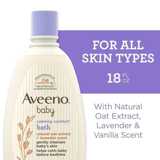 Aveeno Baby Calming Comfort Bath, Body & Hair Wash, Lavender and Vanilla Scent - 18oz - Elvoros