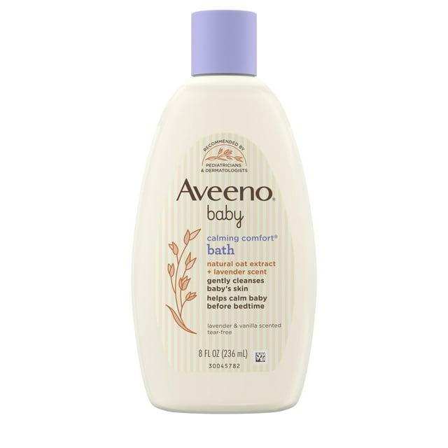 Aveeno Baby Calming Comfort Bath, Body & Hair Wash, Lavender and Vanilla Scent - 8oz - Elvoros