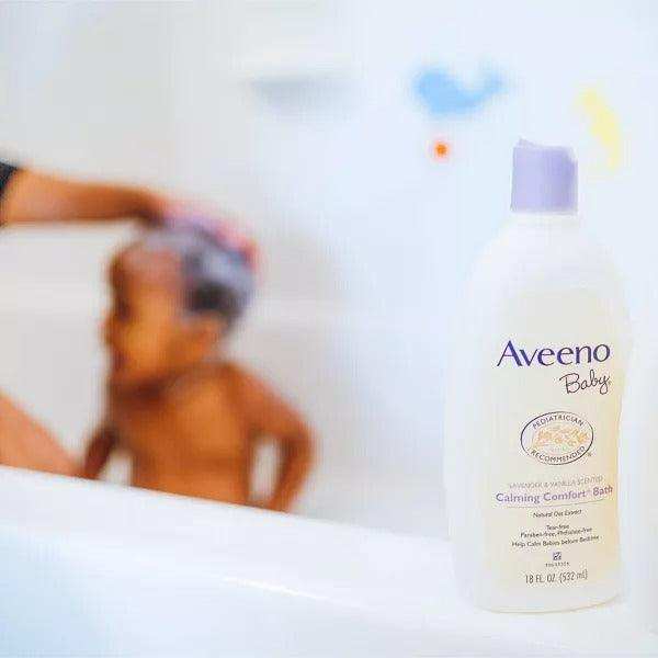 Aveeno Baby Calming Comfort Bath, Body & Hair Wash, Lavender and Vanilla Scent - 8oz - Elvoros