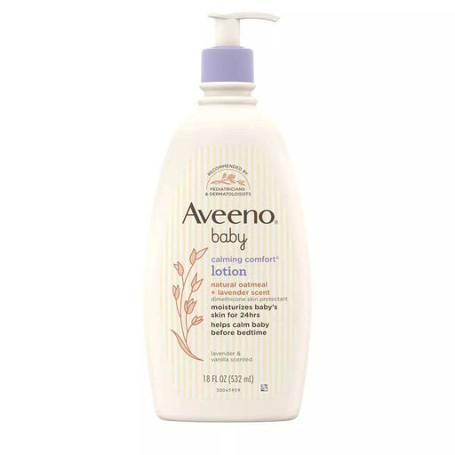 Aveeno Baby Calming Comfort Moisturizing Body Lotion, Lavender & Vanilla Scents - 18oz - Elvoros