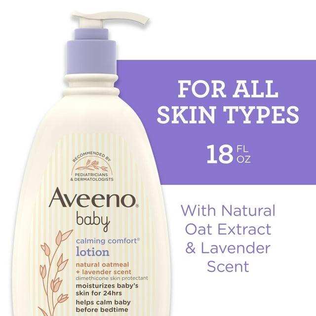 Aveeno Baby Calming Comfort Moisturizing Body Lotion, Lavender & Vanilla Scents - 18oz - Elvoros