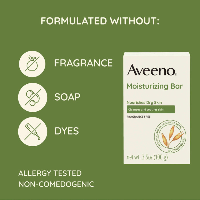 Aveeno Gentle Moisturizing Face Cleansing Bar for Dry Skin - 3.5oz - Elvoros