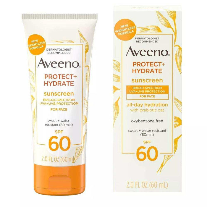 Aveeno Protect + Hydrate Broad Spectrum Face Sunscreen Lotion SPF60 - 3 Oz - Elvoros