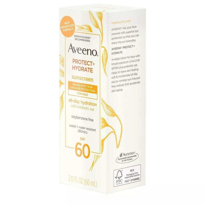 Aveeno Protect + Hydrate Broad Spectrum Face Sunscreen Lotion SPF60 - 3 Oz - Elvoros