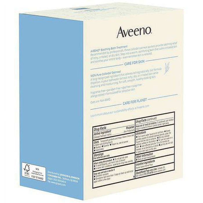 Aveeno Soothing Oatmeal Bath Treatment for Eczema, Itchy, Dry Skin - 1.5oz x 8 packets - Elvoros