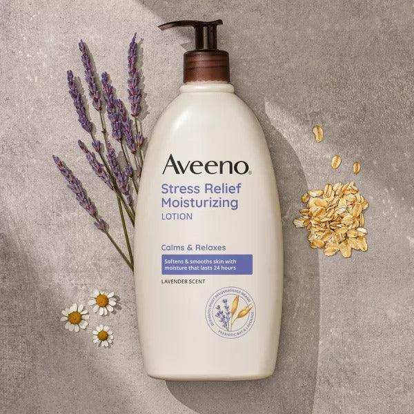 Aveeno Stress Relief Moisturizing Body Lotion Lavender Scent - 18oz - Elvoros
