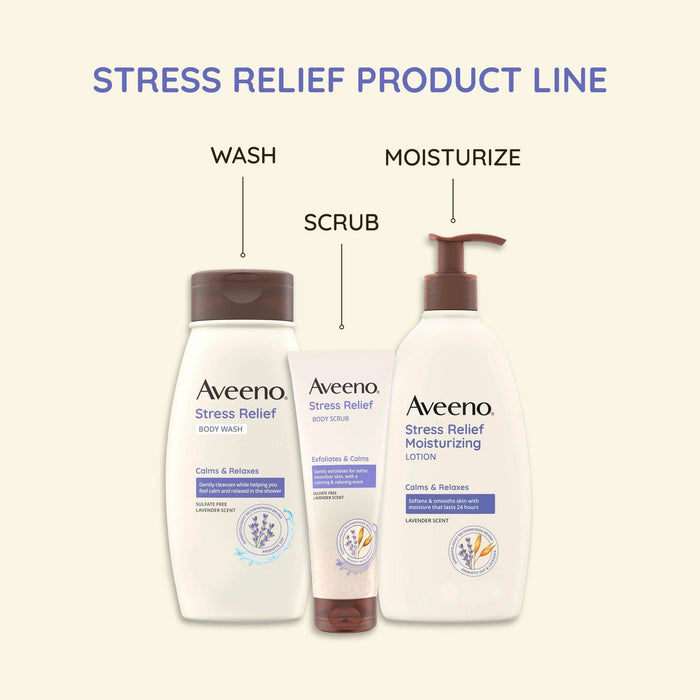 Aveeno Stress Relief Moisturizing Body Lotion Lavender Scent - 18oz - Elvoros