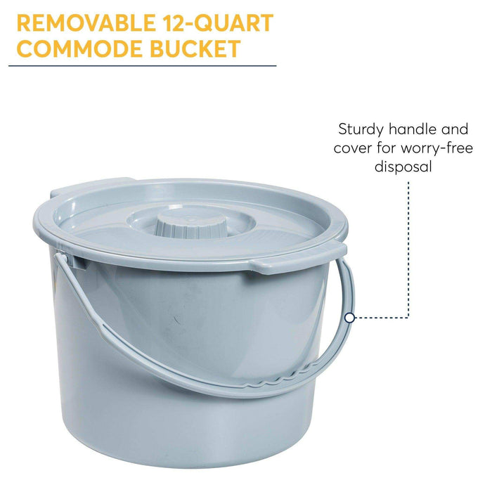 Drive Medical Heavy Duty Bariatric Folding Bedside Commode Chair - Elvoros