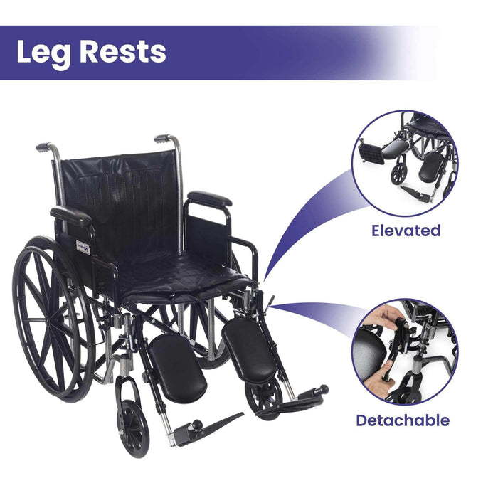 Medacure Wings Lightweight Wheelchair for Adults - Elvoros
