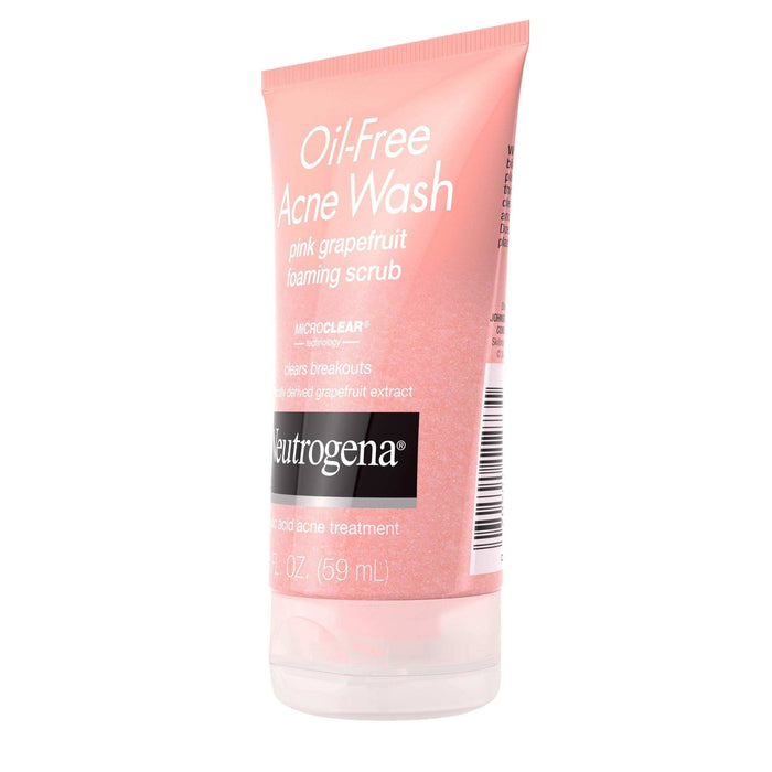 Neutrogena Oil-Free Acne Wash Pink Grapefruit Foaming Scrub - 2 fl oz - Elvoros