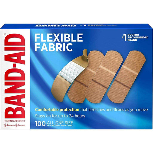 BAND-AID Flexible Fabric Adhesive Bandages - 100 Count - Elvoros