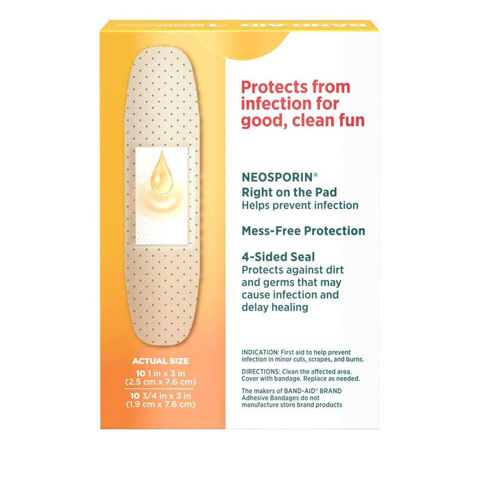 Band-Aid Plus Neosporin Bandages Assorted Sizes 20 Each - Elvoros