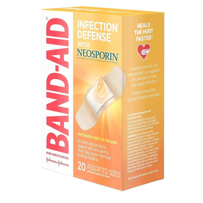 Band-Aid Plus Neosporin Bandages Assorted Sizes 20 Each - Elvoros