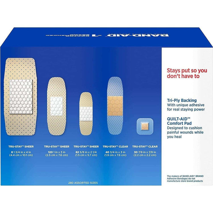 Band-Aid Sheer Variety Pack Assorted - 280 ct. - Elvoros