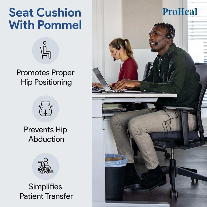 Bariatric Gel Wedge & Pommel Seat Cushion - Better Posture & Hip Positioning - Elvoros