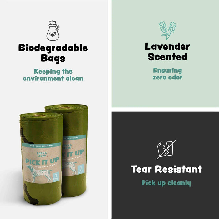 Bark & Clean Biodegradable Dog Poop Bags - Elvoros