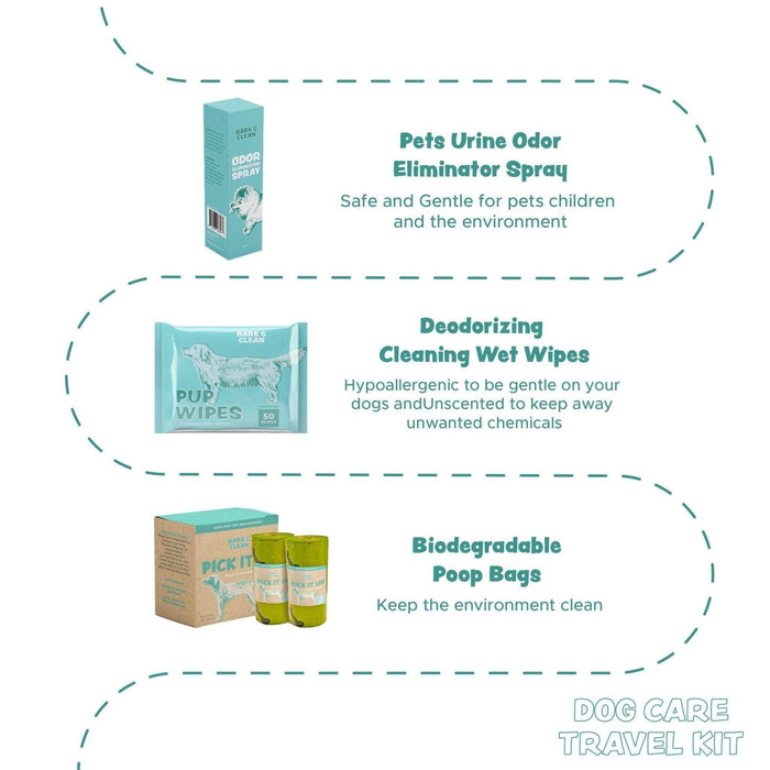 Bark & Clean Dog Care Travel Supply Kit - Elvoros