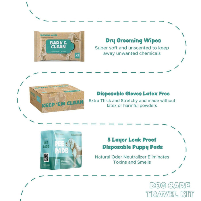 Bark & Clean Dog Care Travel Supply Kit - Elvoros