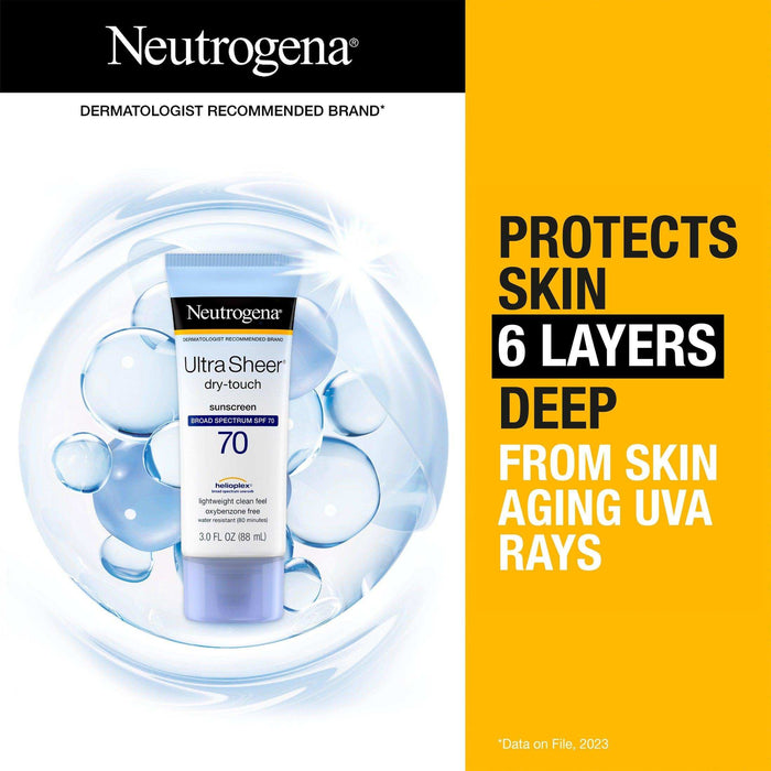 Neutrogena Ultra Sheer Dry-Touch Sunscreen Lotion SPF 70 - 3 fl oz - Elvoros